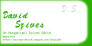 david szives business card